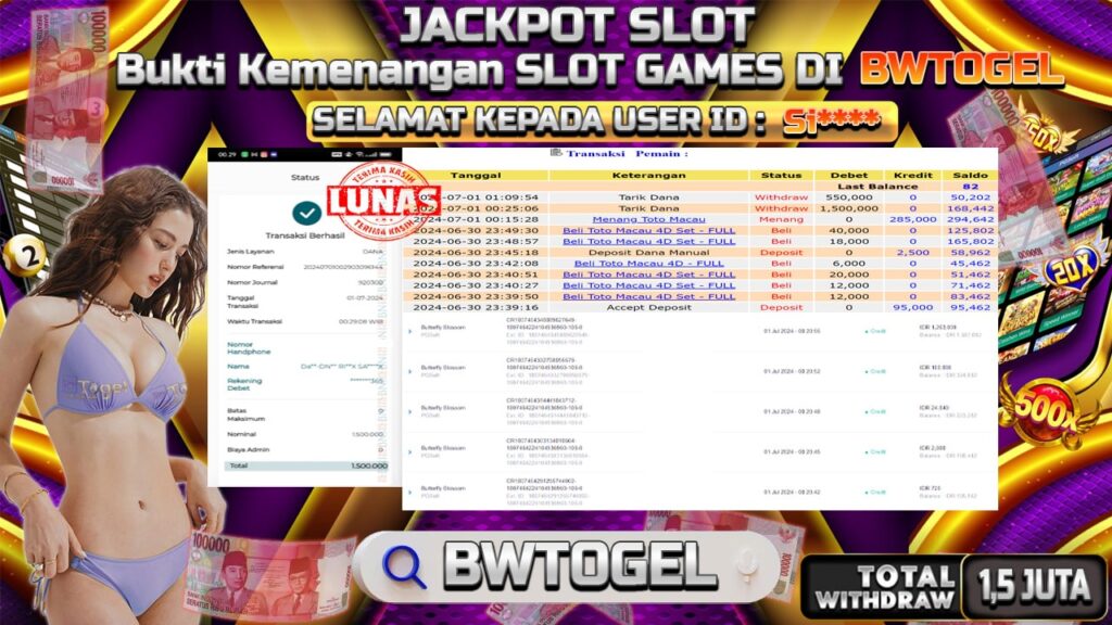 BUKTI JACKPOT SLOT BUTTERFLY BLOSSOM TERPERCAYA DI INDONESIA TGL 01-07-2024