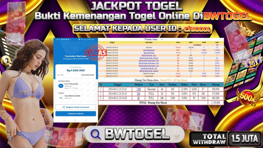 BUKTI JACKPOT TOGEL TOTO MACAU TERPERCAYA DI INDONESIA TGL 16-08-2024