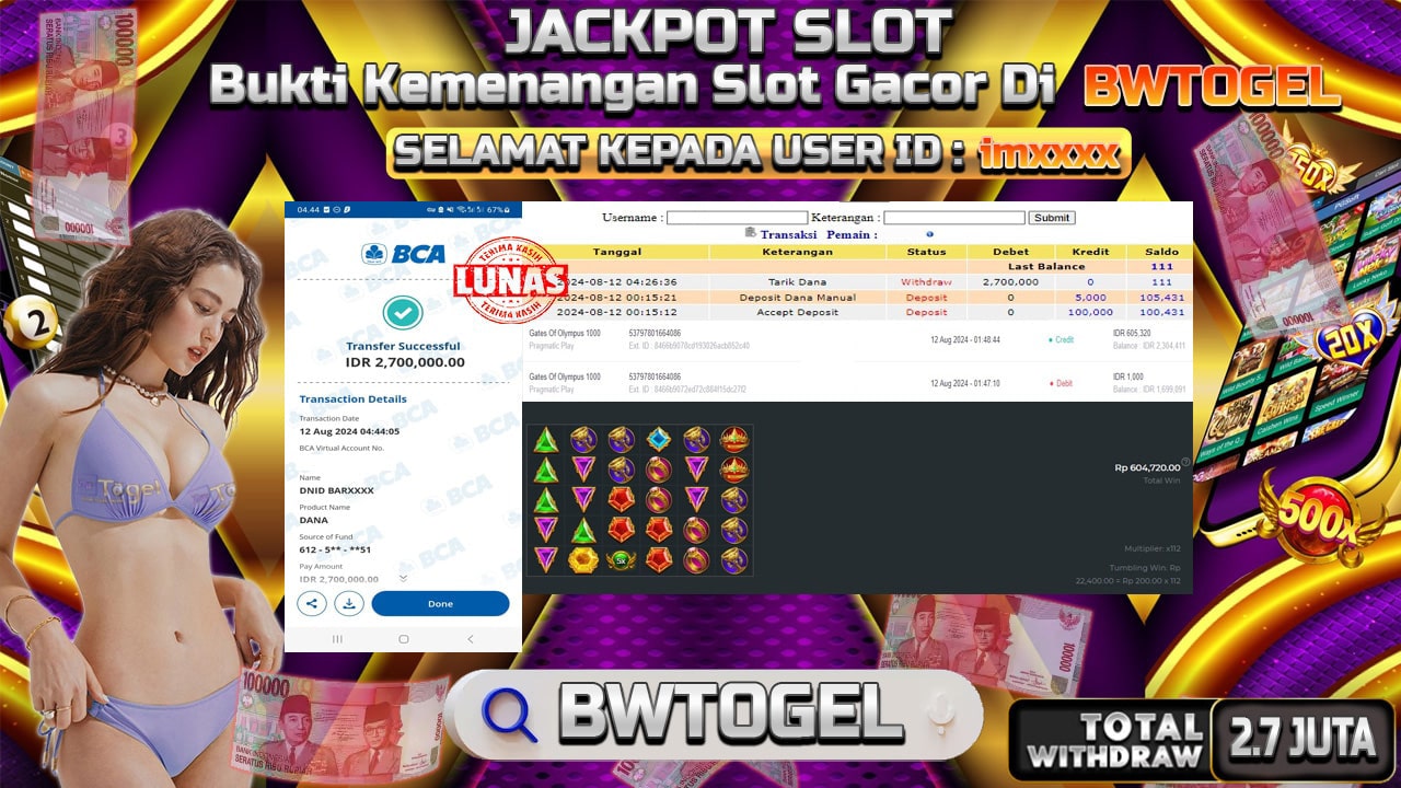 BUKTI JACKPOT SLOT GATES OF OLYMPUS 1000 TERPERCAYA DI INDONESIA TGL 12-08-2024