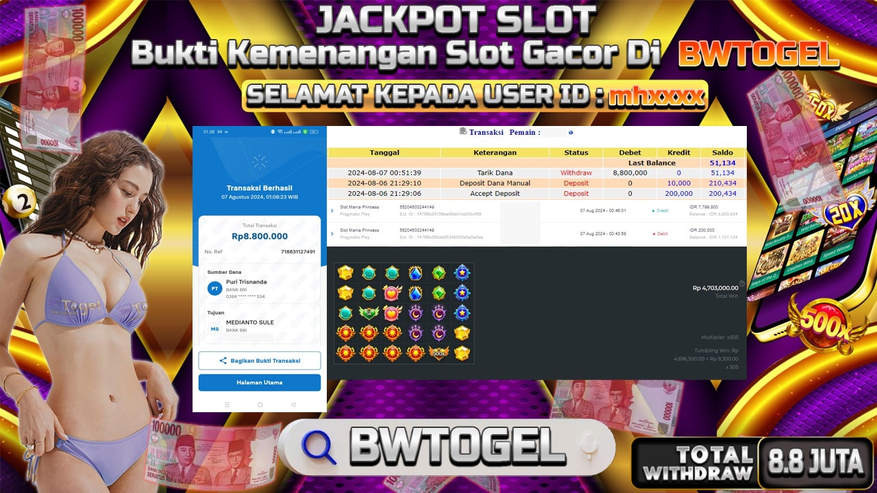 BUKTI JACKPOT SLOT MANIA OLYMPUS TERPERCAYA DI INDONESIA TGL 07-08-2024