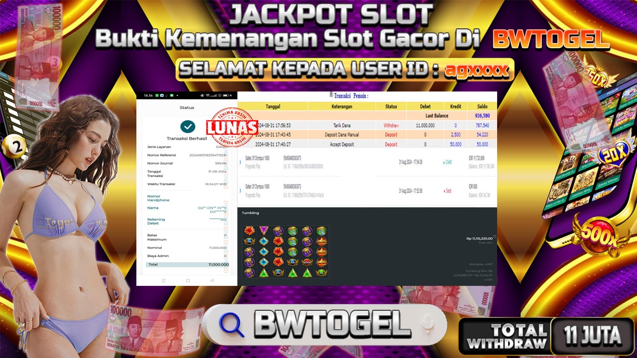 BUKTI JACKPOT SLOT GATES OF OLYMPUS 1000 TERPERCAYA DI INDONESIA TGL 31-08-2024