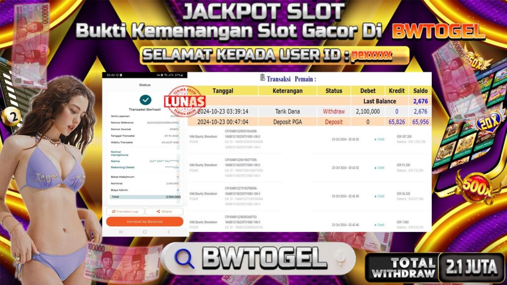 BUKTI JACKPOT SLOT WILD BOUNTY SHOWDOWN TERPERCAYA DI INDONESIA TGL 23-10-2024